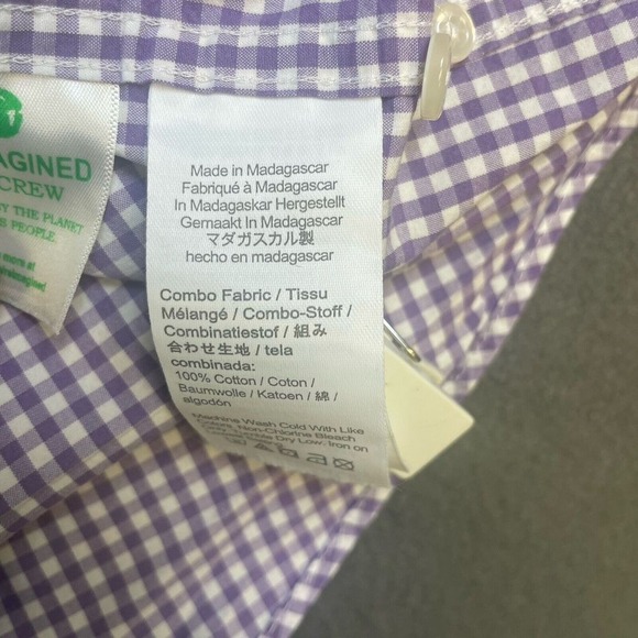 J. Crew Classic Button Down Shirt Organic Cotton Gingham Check Small - Picture 12 of 13